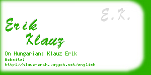 erik klauz business card